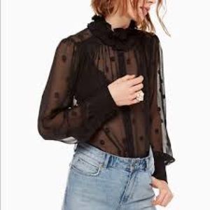 Kate spade bakers dot sheer top